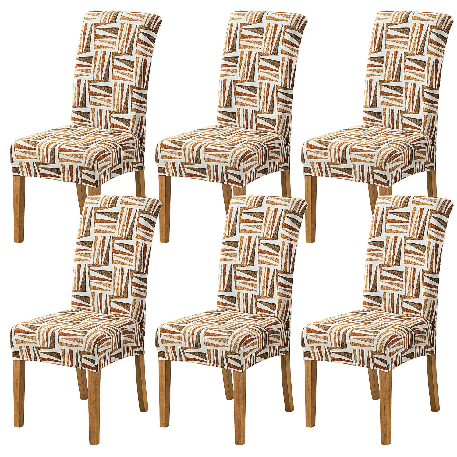 HZDHCLH Chair Covers Slipcovers 4/6 PCs Stretch Removable Washable Short Dining Chair Protector Cover Seat for Hotel,Dining Room,Ceremony (Cloth pattern,6 PCS)