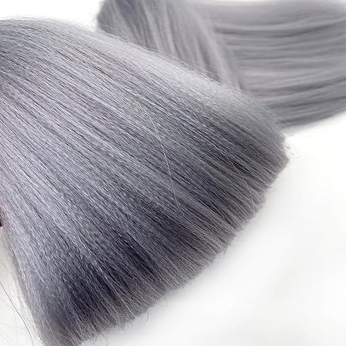 Miniatura 6 de Cabello trenzado gris Kanekalon preestirado sin nudos gris preestirado de 30 pulgadas, extensiones de cabello de color largo para trenzar micro