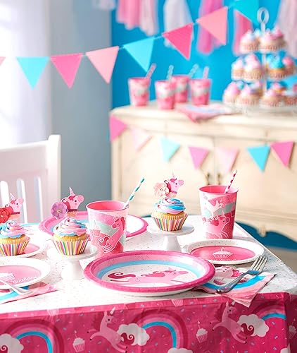 Miniatura 4 de American Greetings Suministros para fiesta de cumpleaños de unicornio arcoíris, kit de pancarta (7 piezas)