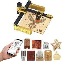 Artilume Foldable Laser Engraver with App Control - T1 12W | Portable laser engraver, 0.01mm precision, 200x150mm area, 10000mm/min speed for wood, leather, acrylic, DIY crafts