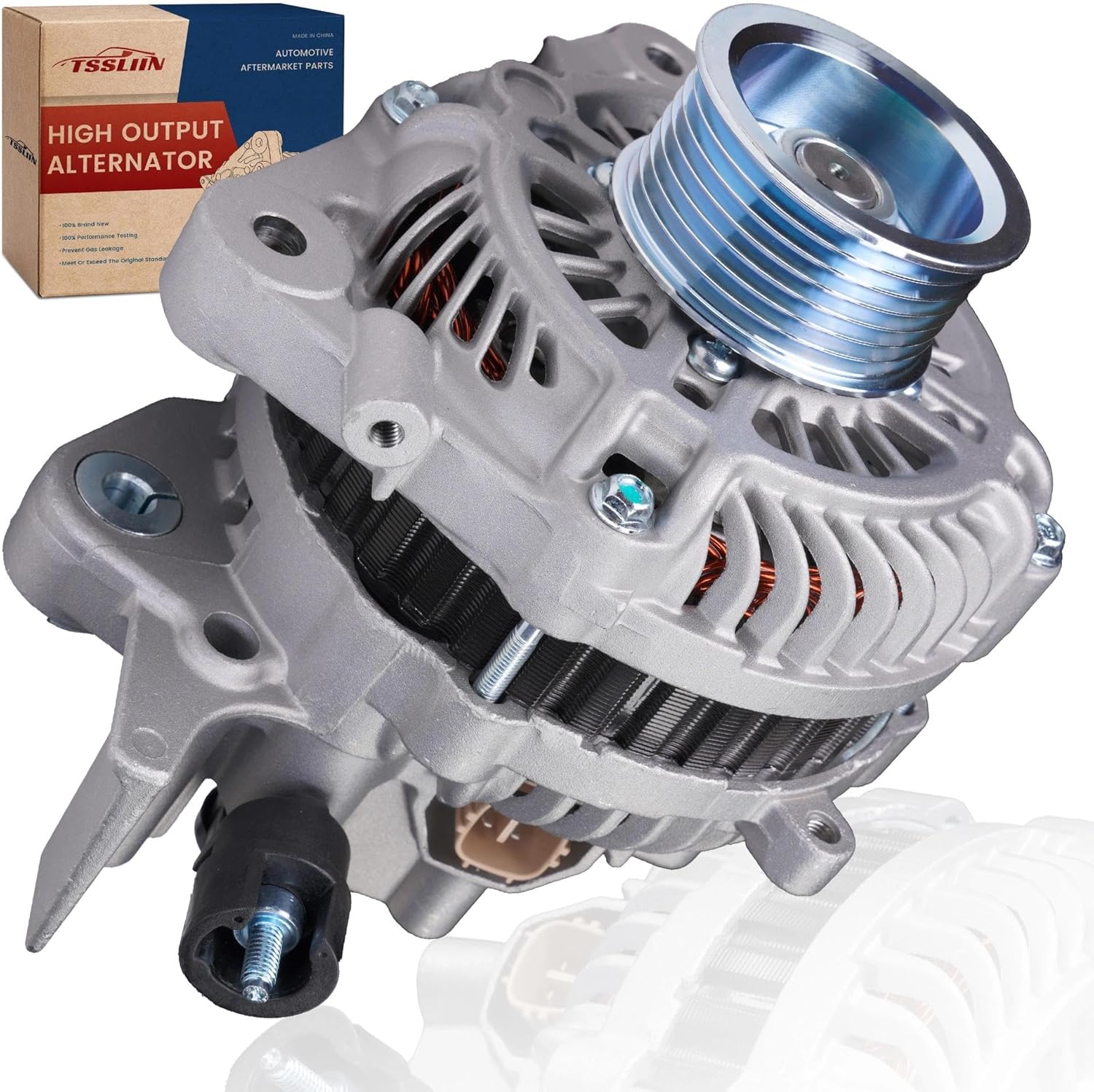 High Output Alternator for/HONDA Civic DX EX GX LX 2006 2007 2008 2009 2010 2011 1.8L L4, Civic EX-L LX-S 2009-2011 1.8L L4, 80Amp 12V 7-Groove Pulley, OE Replacement# 31100-RNA-A01