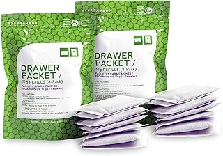 Ever Bamboo Drawer Packet w/Natural Bamboo Charcoal (8 x 10 g Refills, 2 Pack)