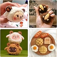 Vista 6 de 72 piezas de lana para fieltro con aguja de 7.6 oz - 24 colores de lana natural para ovillos de lana para principiantes, suministros de fieltro