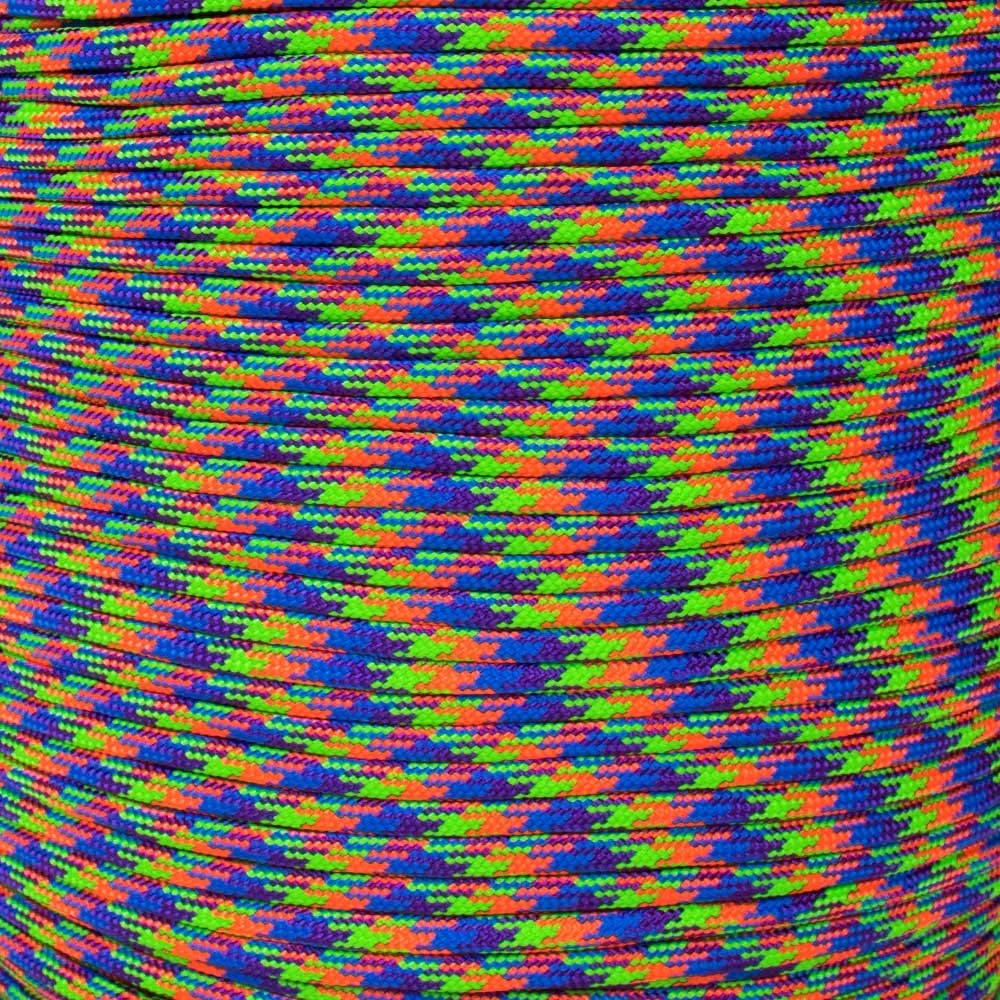 PARACORD PLANET 25 Feet Nylon 550lb Type III 7 Strand Paracord Mardi Gras