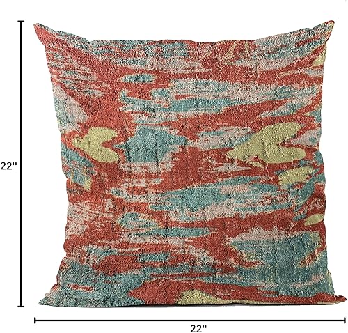 Miniatura 10 de Plutus Brands Almohada de lujo multicolor Plutus Velvet Ikat, de 22 x 22 pulgadas, doble cara de 22 x 22 pulgadas