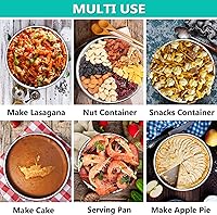 Vista 5 de P&P CHEF Juego de 4 moldes redondos de acero inoxidable para hornear, 6 + 6 + 8 pulgadas + 8 pulgadas, 4 moldes redondos de acero inoxidable, aptos