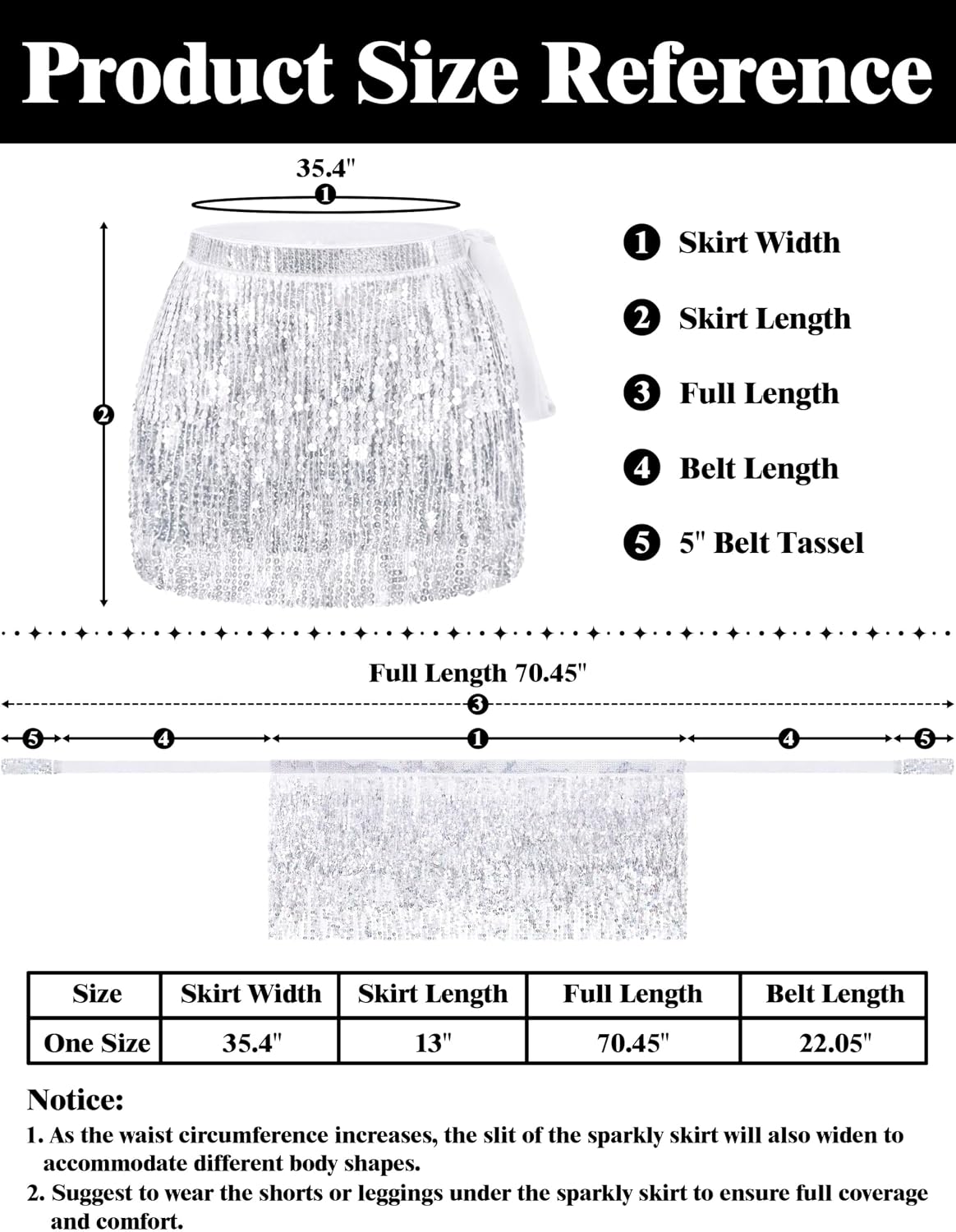 Sarfel Sequin Skirt for Women Sparkly Skirt for Women Shiny Tassel Skirts Glitter Belly Dance Hip Scarf Rave Outfit Halloween