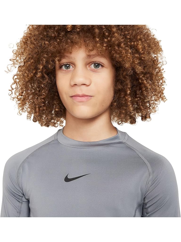 Gray Nike Pro Dri-fit Long Sleeve Top (Little Kid/Big Kid)
