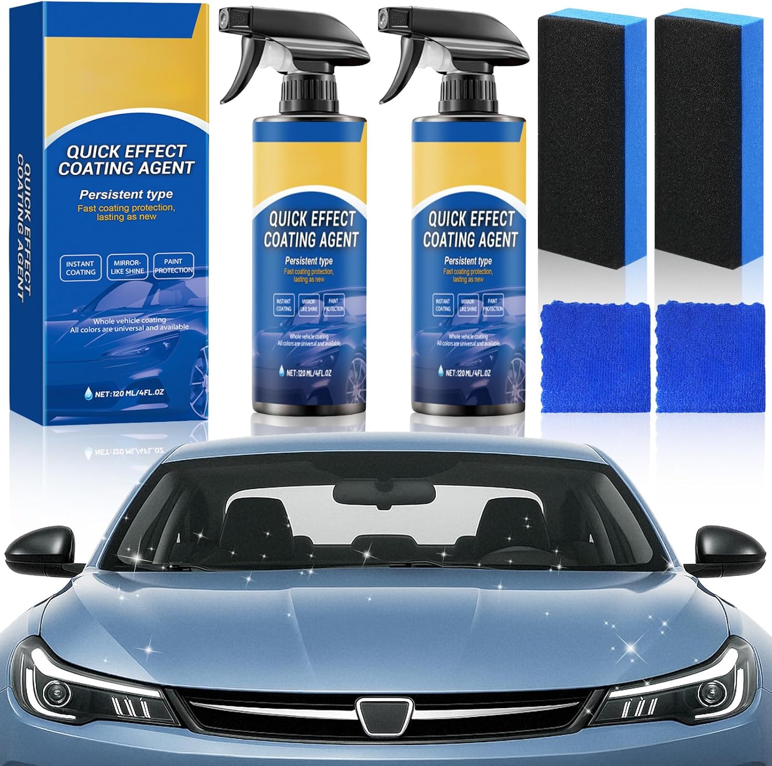 Quick Effect Coating Agent for Car - 2026 Upgrade Car Coating Spray for Shine & Protection, Scratch Repair, Oil Film Removal,Hydrophobic Coating
