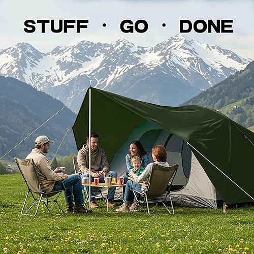 Miniatura 5 de Lona de 12 x 16 pies de grosor para tienda de campaña de 5 mil de lluvia, color verde