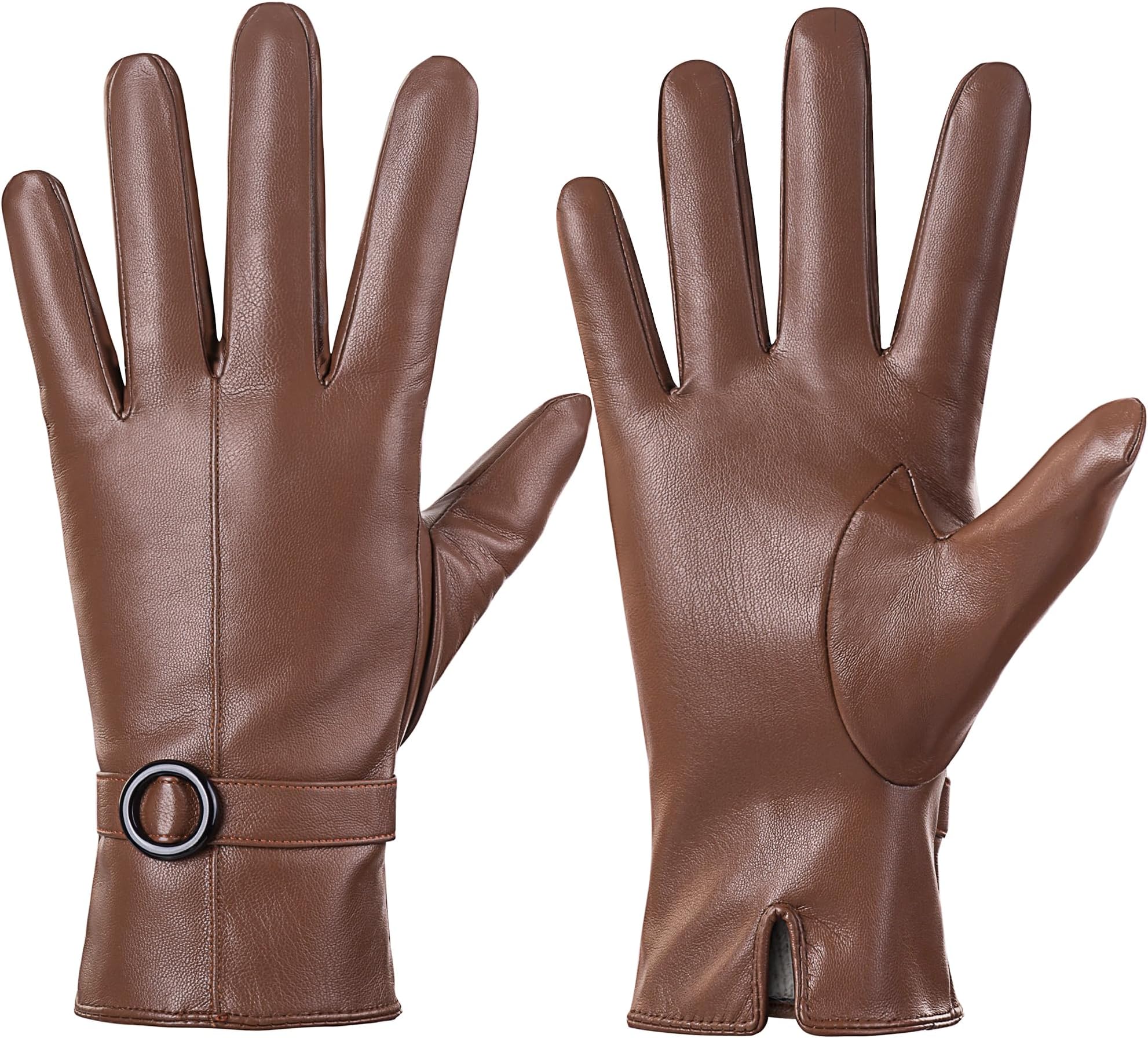 Womens Winter Leather Touchscreen Texting Warm Driving Lambskin Gloves 100% Pure