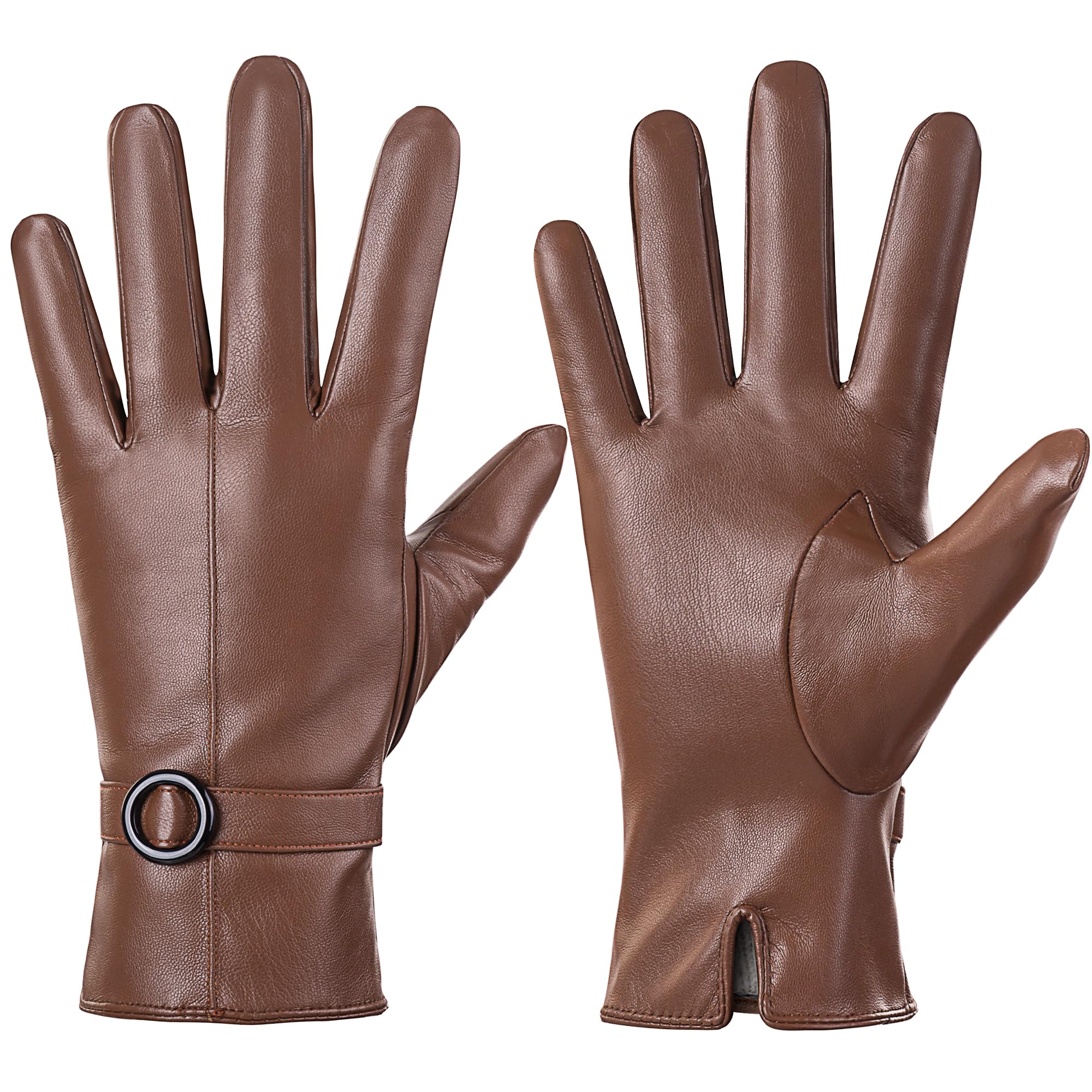 Womens Winter Leather Touchscreen Texting Warm Driving Lambskin Gloves 100% Pure