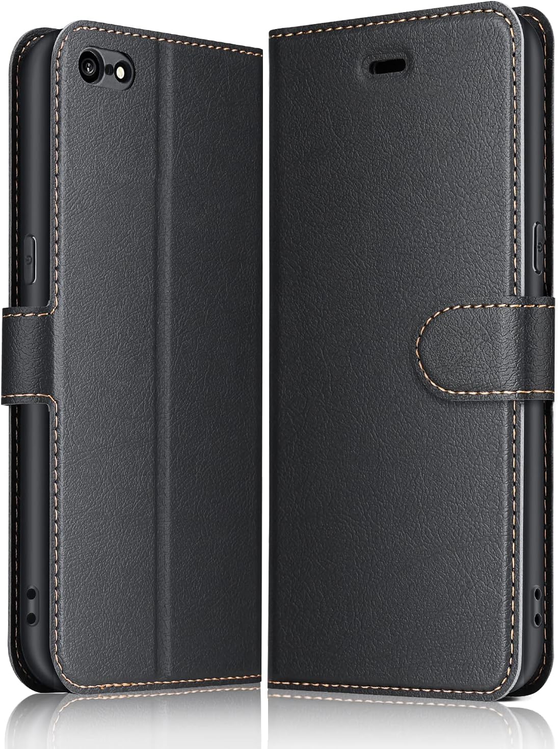 Phone Case for iPhone 6 Plus / 6S Plus, Flip Wallet PU Leather Card Holder with RFID Blocking Magnetic Closure Stand Cover for Apple iPhone 6 Plus / 6S Plus (Black)