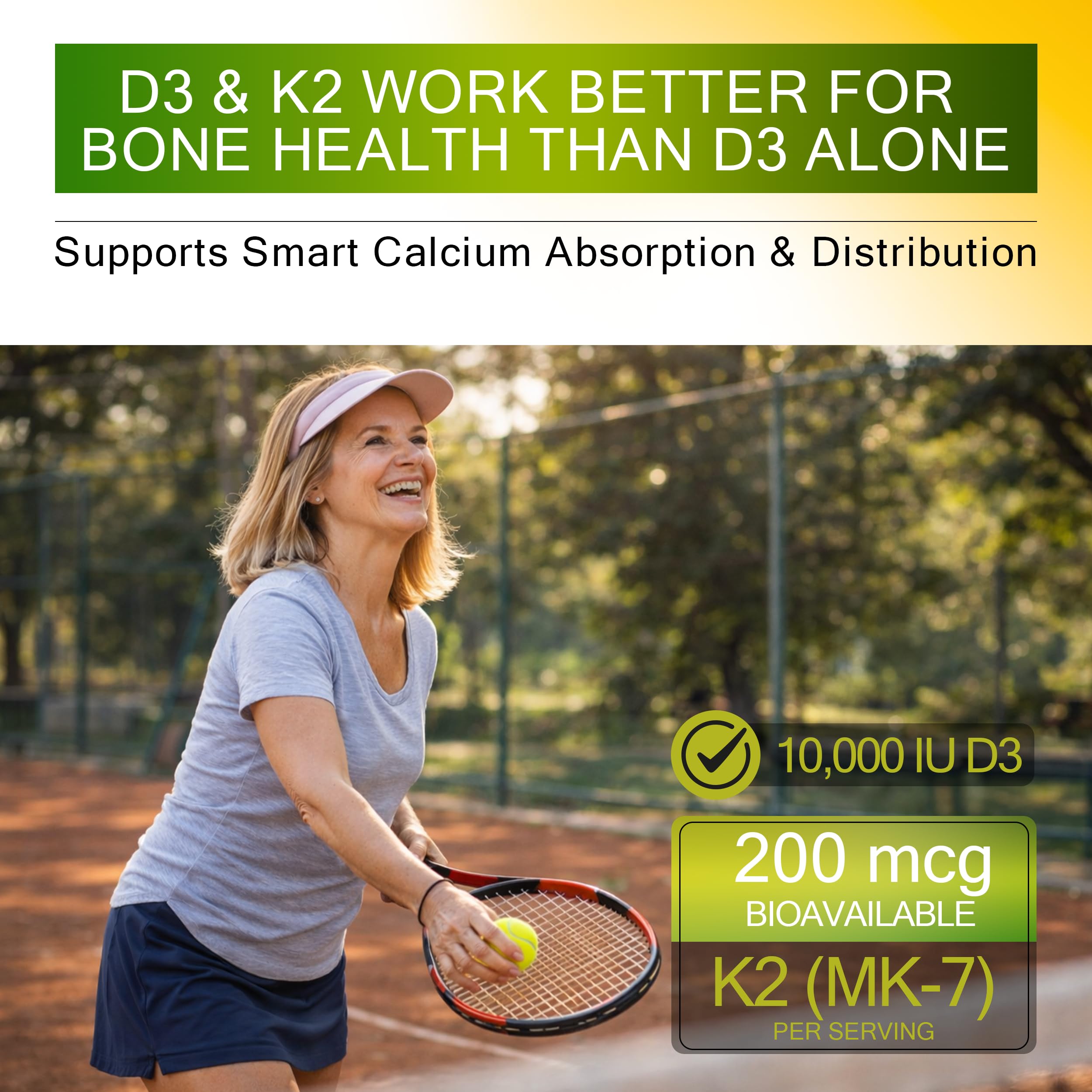 D3 K2 Vitamin 10,000 IU with Magnesium Glycinate 350mg, Zinc & Moringa — Amazon image 4