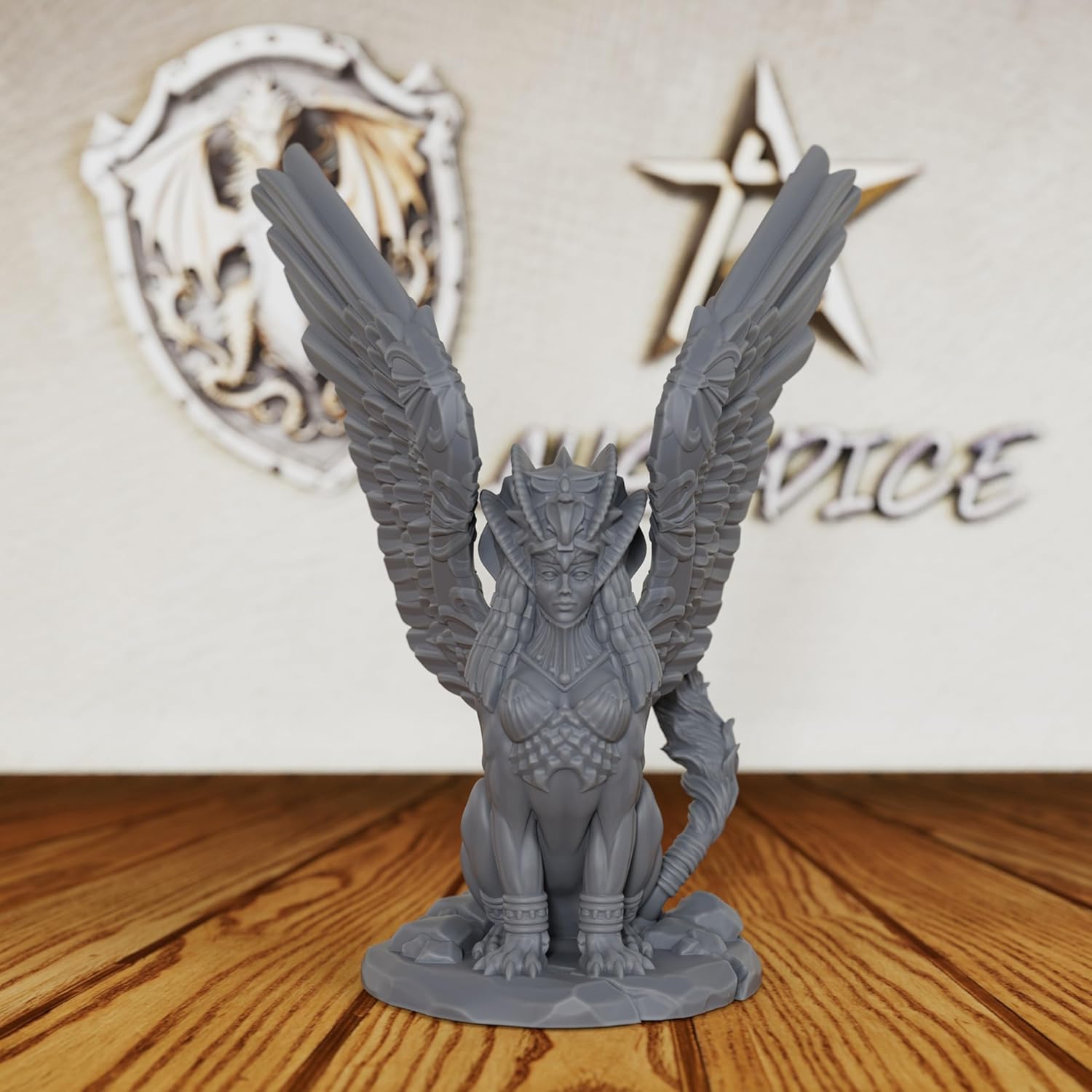 Enigmatic Mystical Guardian Figure- 28mm Unpainted Sphinx Miniature for Fantasy Tabletop RPGs, D&D Encounters & Collector Displays -AS187