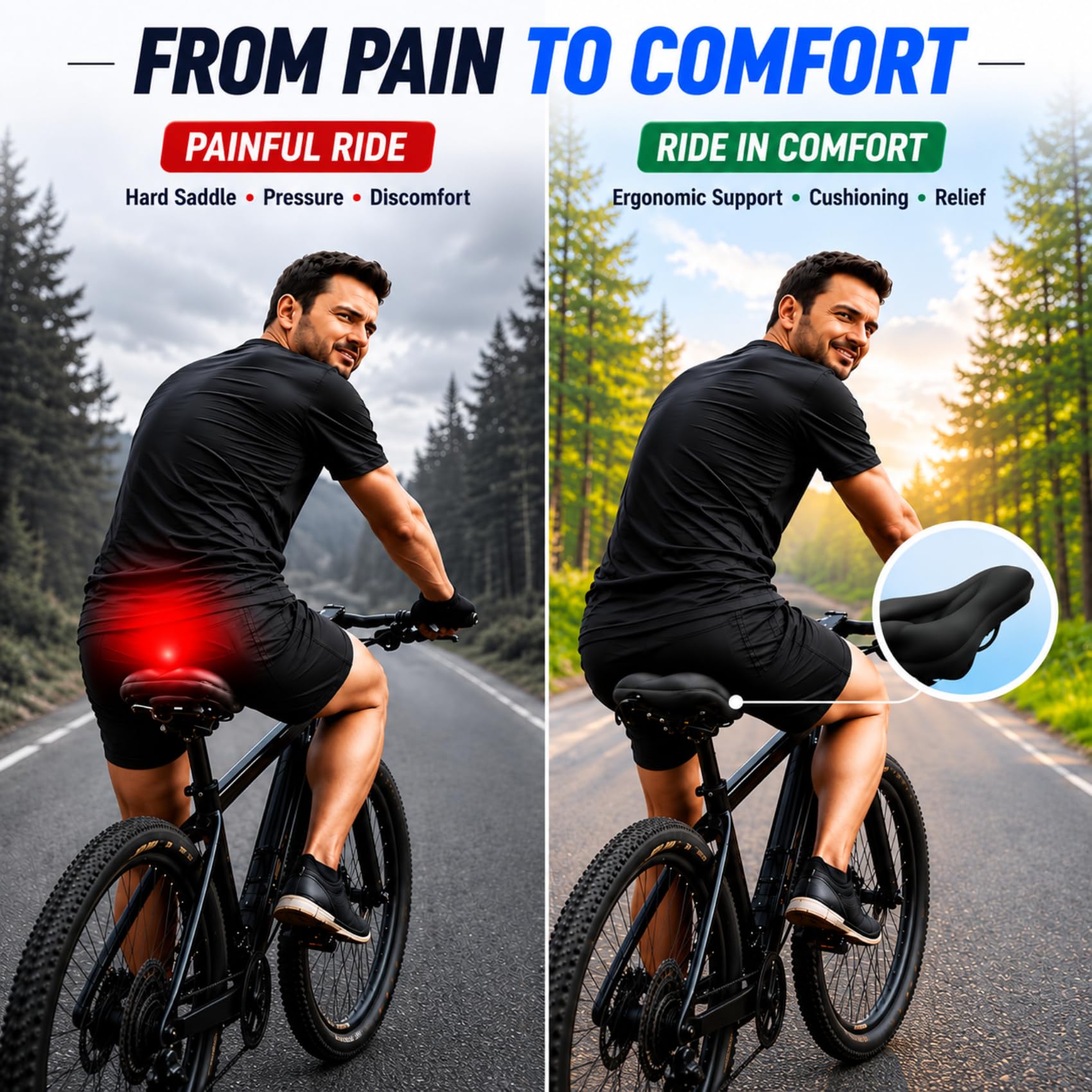 Comfortable Bike Seat Cover - PulGos Gel Cushion -3