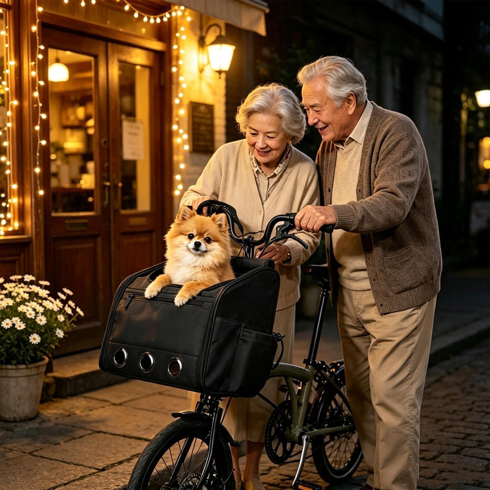 Trasportino Cani Da Bici Zaino Pieghevole in Rete con di Sicurezza | Cestino Porta Gatti Valigia Bicicletta Viaggio Campeggio Cavalcare Passeggiate