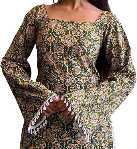 NEW RJP CRAFT Womens Viscose Rayon Printed Full Sleeves Straight Short Kurti