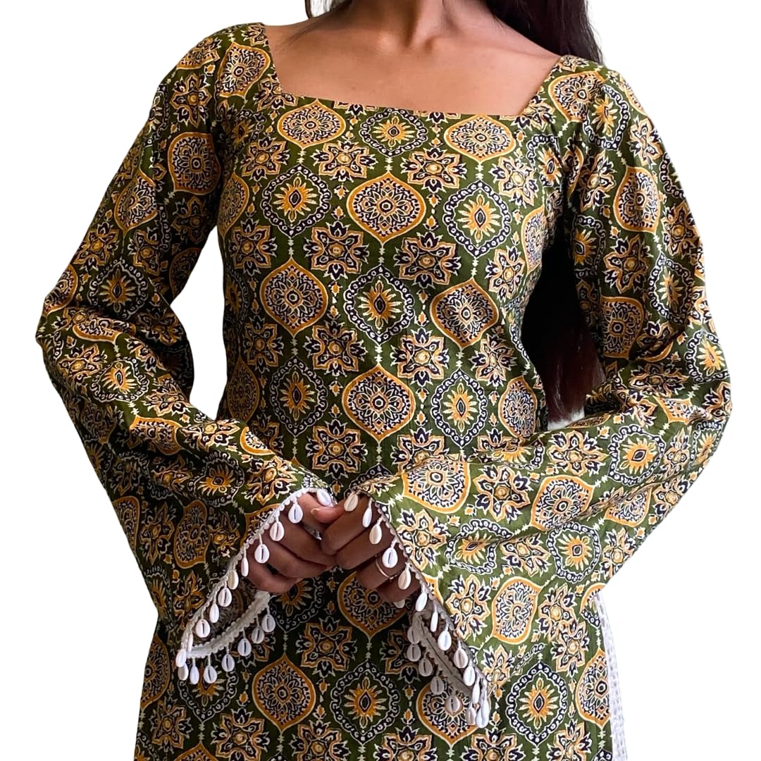 Womens Viscose Rayon Printed Full Sleeves Straight Short Kurti-image-0