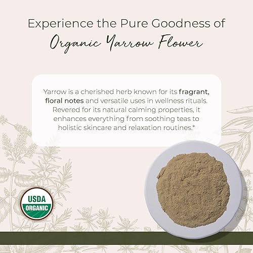 Miniatura 2 de Starwest Botanicals Polvo orgánico de flor de milenrama, hierba seca para té, tinturas y bienestar natural, certificado Kosher, sin OMG, bolsa de 4