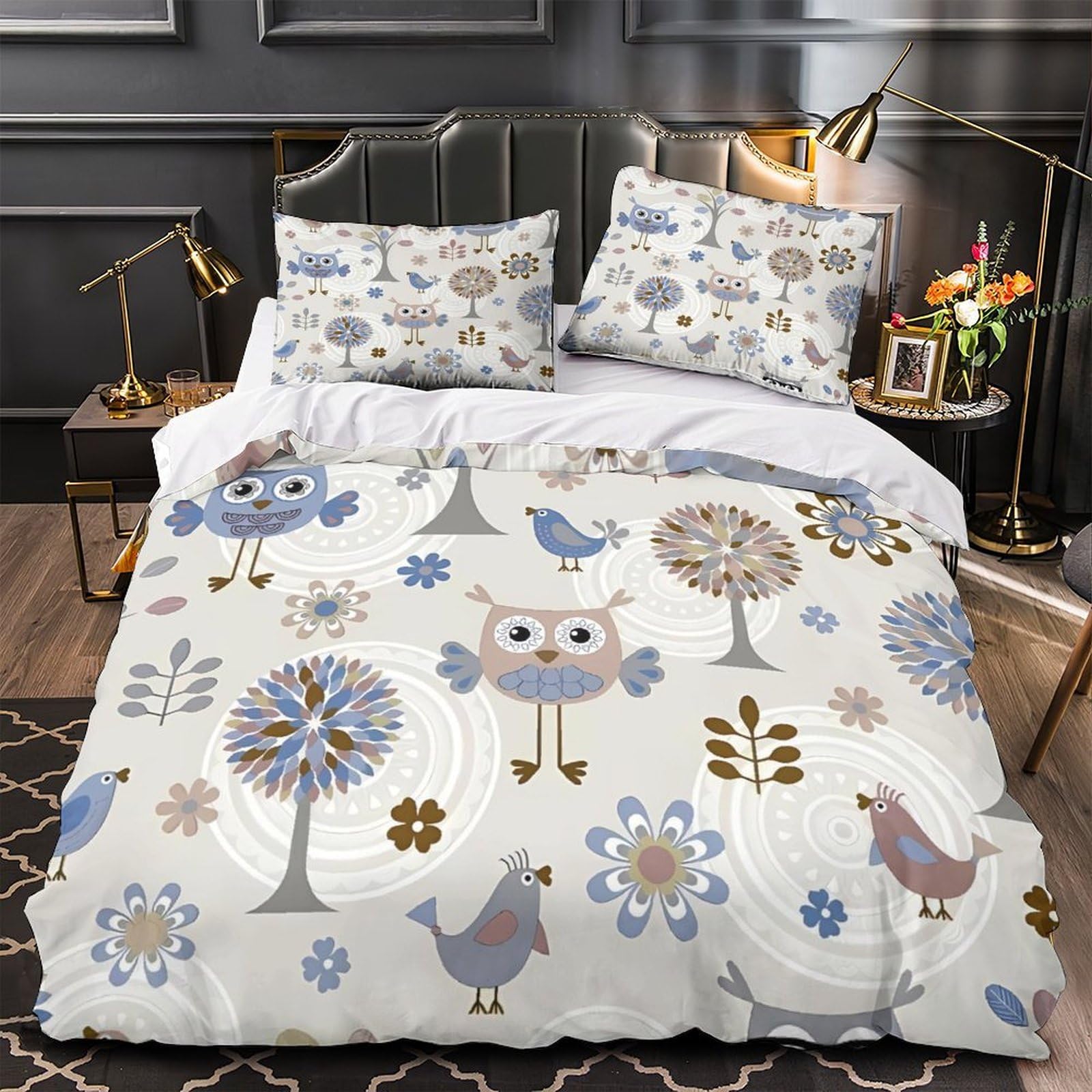 Housse de couette hibou contre la transpiration et les allergies