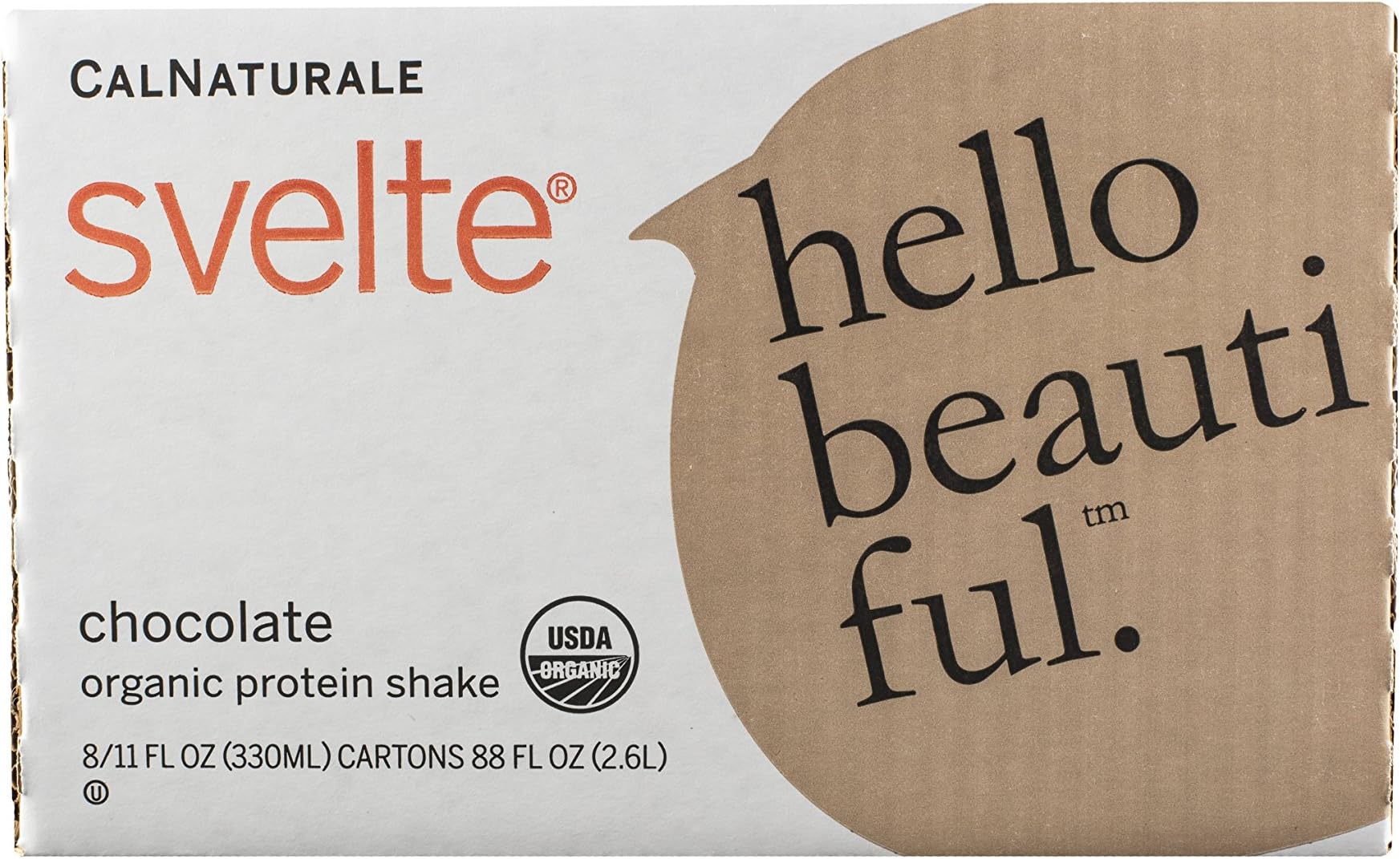 Svelte Organic Protein Shake, Chocolate, 11 Ounce (Pack of 8)
