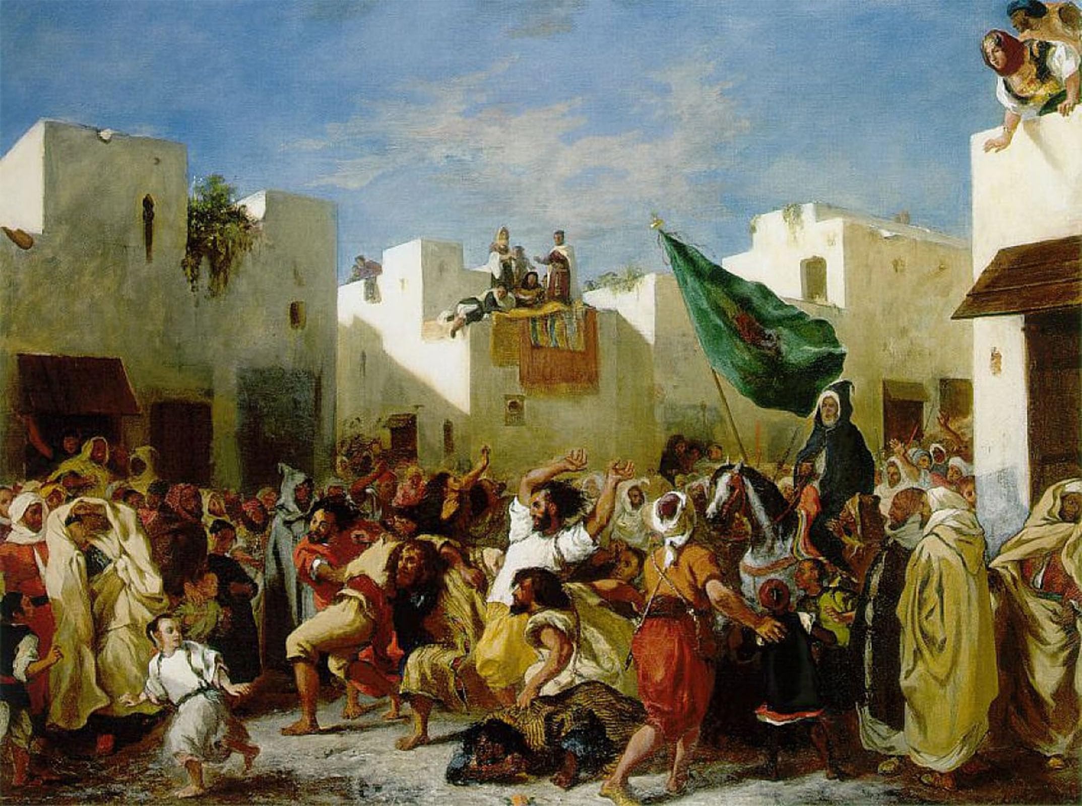 SERENDIPITP Vintage Picture Print on Canvas Wall Art Poster Fanatics of Tangier by Ferdinandeugene Delacroix Artwork Print Poster for Wall Decor 60x90cm
