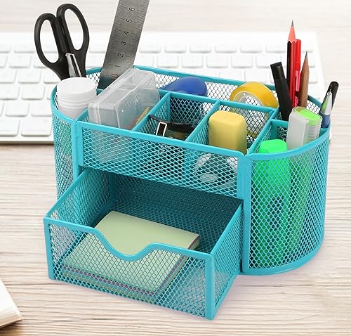 Miniatura 6 de GPCT Office School HogarMaestro Suministros Malla Escritorio Pluma Organizador Azul