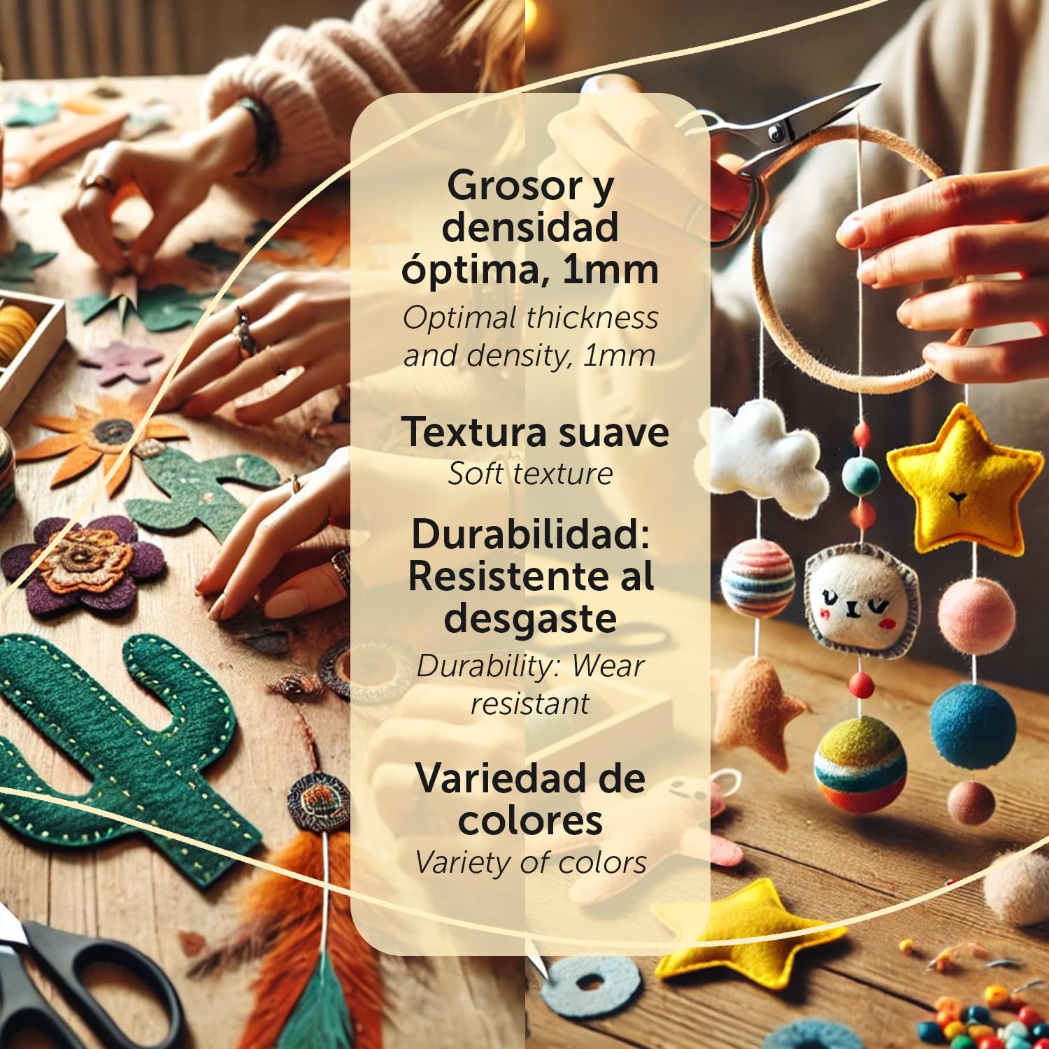 m-office Filc rzemieślniczy, kolorowy filc, miękki i elastyczny, materiał do szycia, tkaniny patchworkowe, idealne do projektów DIY, rękodzieła lub dekoracji, 40x60cm (różne 10 sztuk)