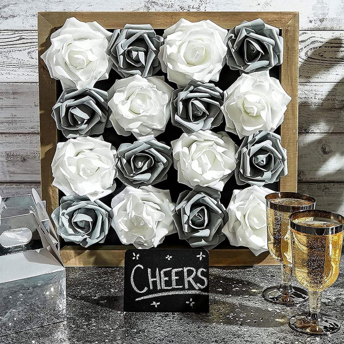 Tejesa Bouquet Da Sposa Artificiale In Schiuma – 30/50 Pezzi Fiori Finti In Polietilene, Rose Bianche Per Decorazioni Matrimonio E Feste