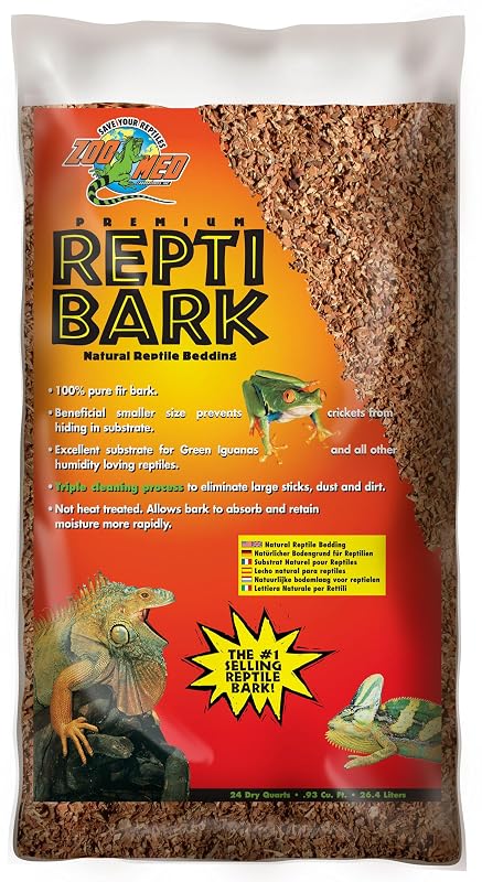 Substrato para Terrário Zoo Med ReptiBark de Casca de Abeto Lavável, 22,7 L