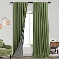 Vista 43 de KOUFALL Cortinas para Ventanas de Cuarto Opacas, Lino Blancas Bloqueador de Luz 84 Largas para Sala Elegantes Oscuras Cortina Sala de Estar Marfil