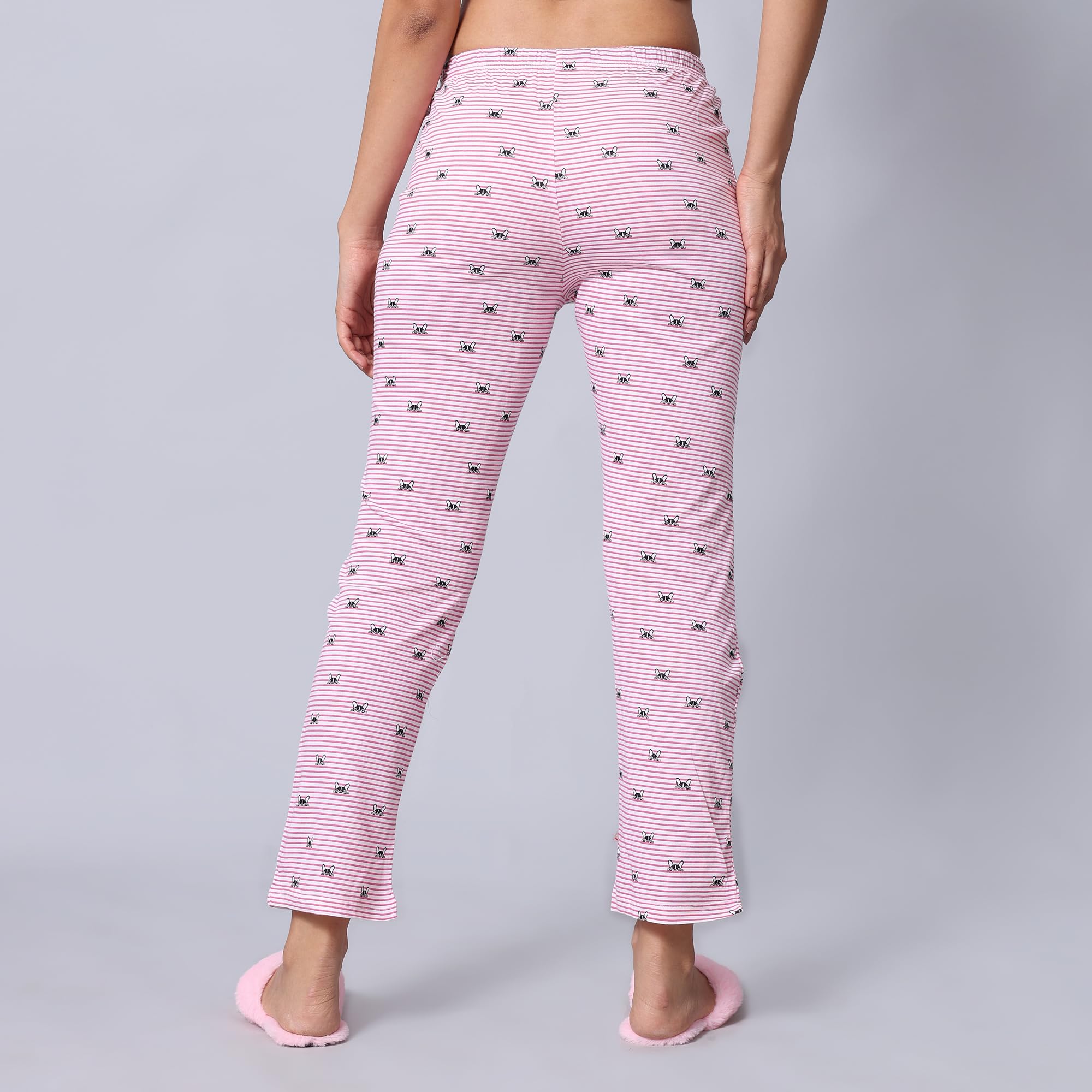 Evolove Pijama de algodón azul estampado para mujer