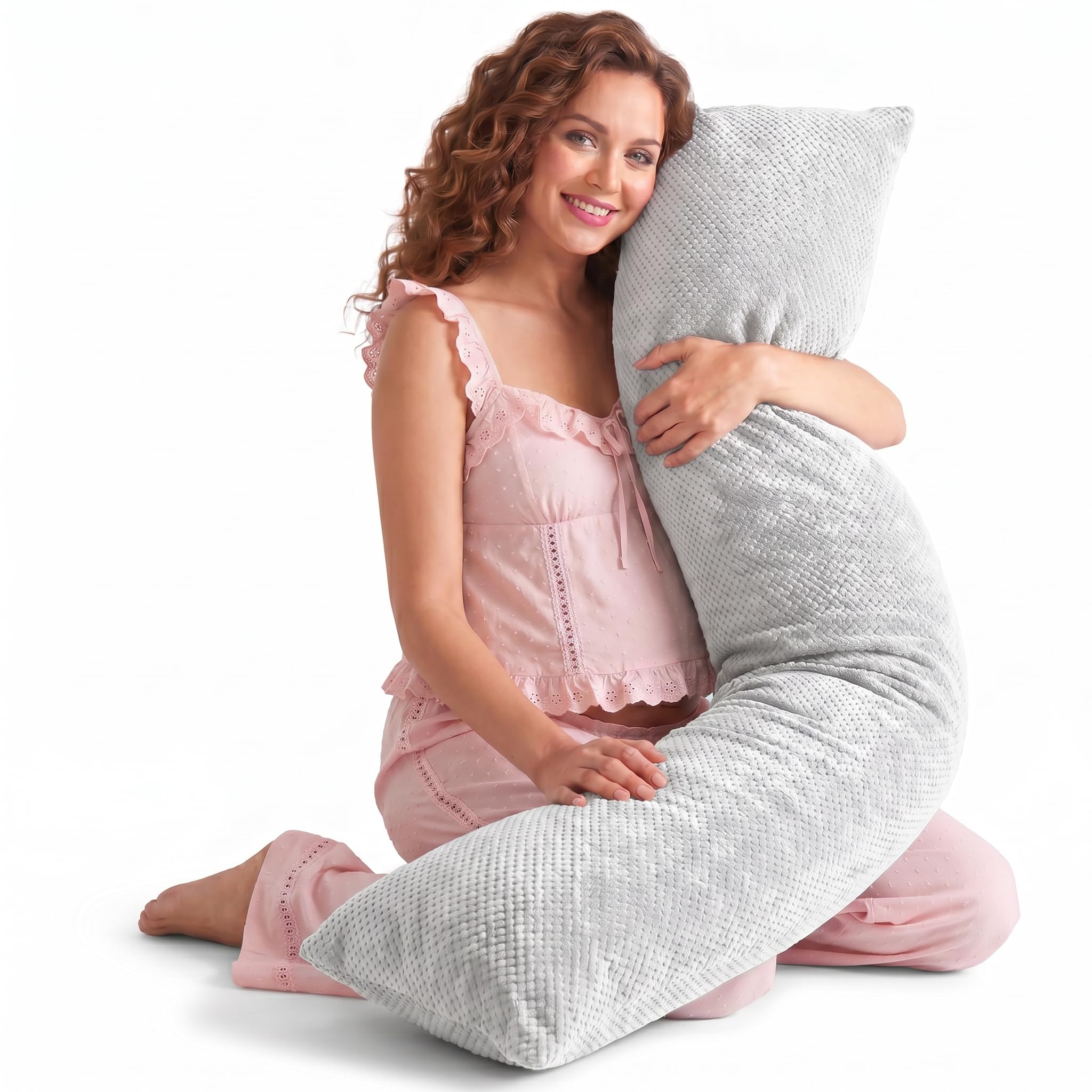 Traumreiter Visco Switch Seitenschläferkissen 40 x 140 cm – Wendekissen fest/weich, höhenverstellbar, Memory Foam & Watte, Body Pillow langes Kopfkissen Körperkissen, Schwangerschaftskissen mit Bezug