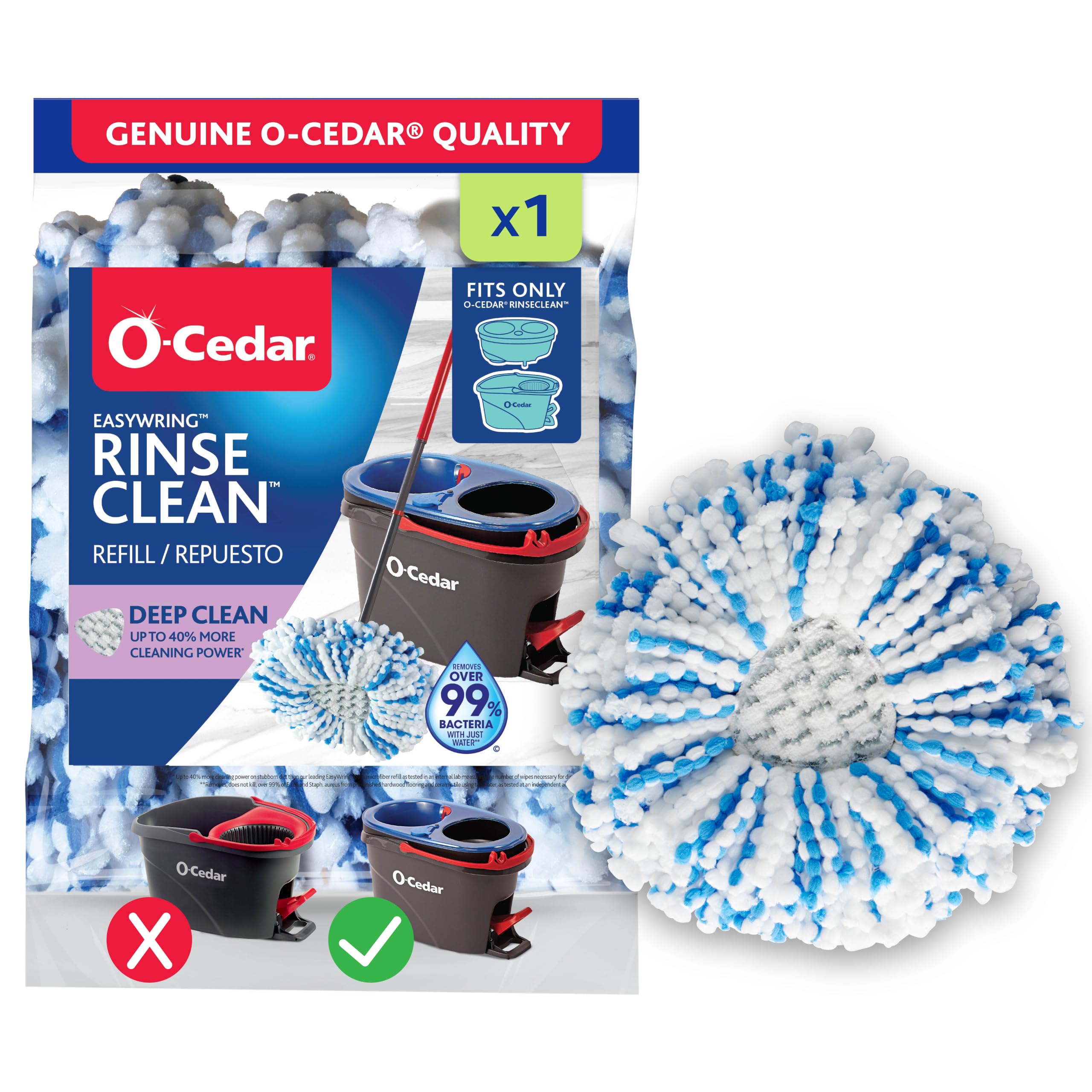 O-Cedar RinseClean Deep Clean Spin Mop Head Replacement 1-Pack