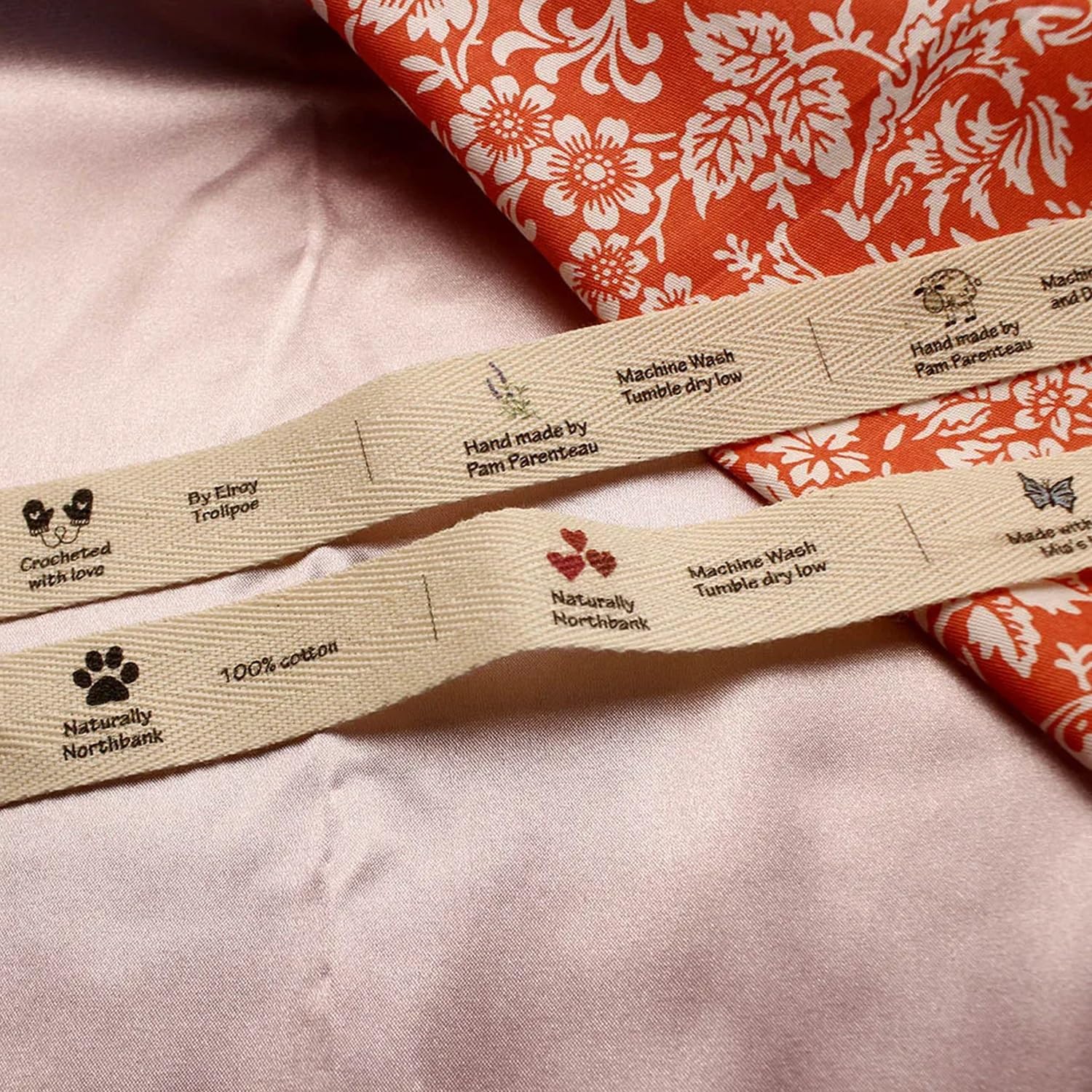 Custom Sewing Labels/Brand Ribbon Labels, Custom Clothing Tags, Personalized Your Text Or Logo Handmade(50x20mm)