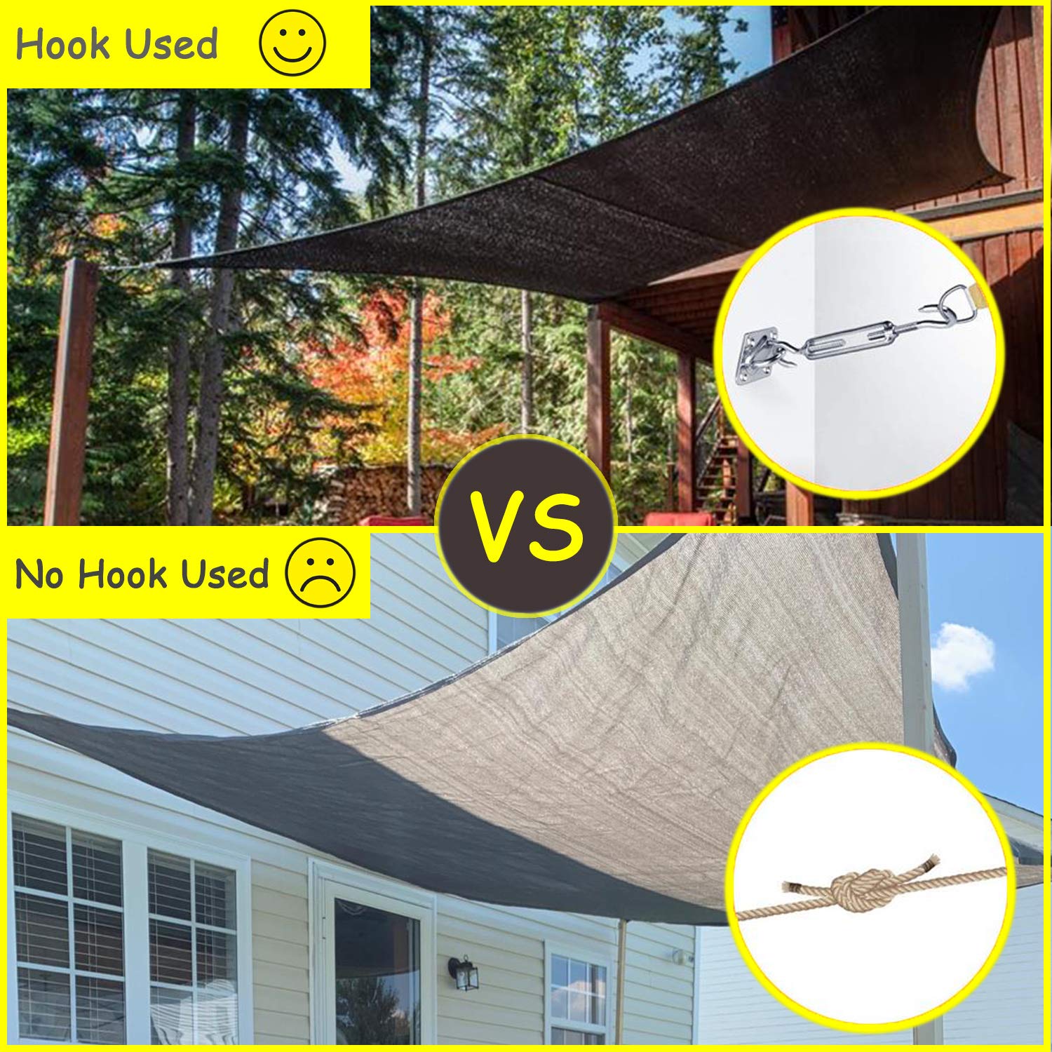 Amazon.com: SUNLAX Shade Sail Hardware Kit, 6 inch 316 Anti-Rust