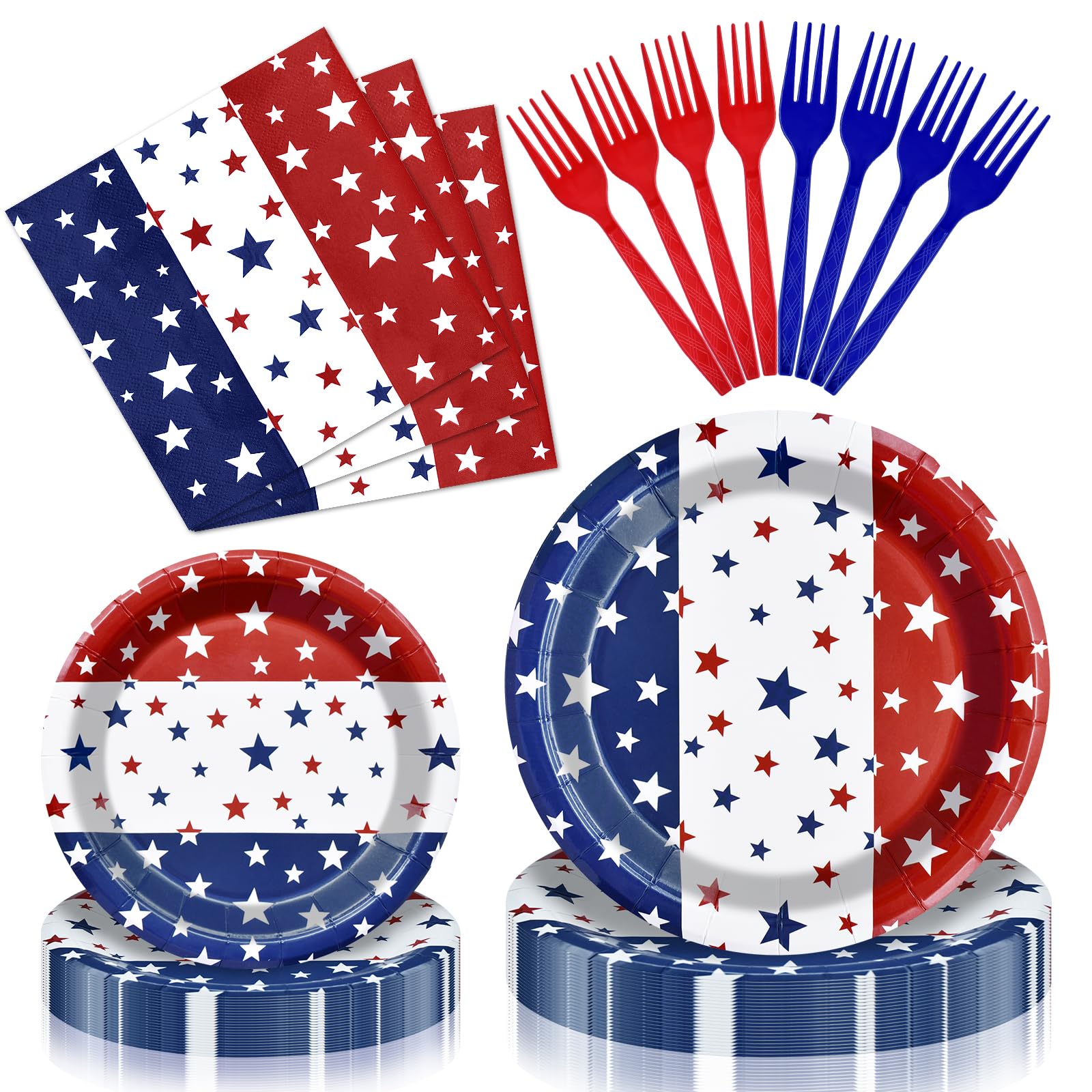 Gistome 96-Piece Patriotic Tableware Set
