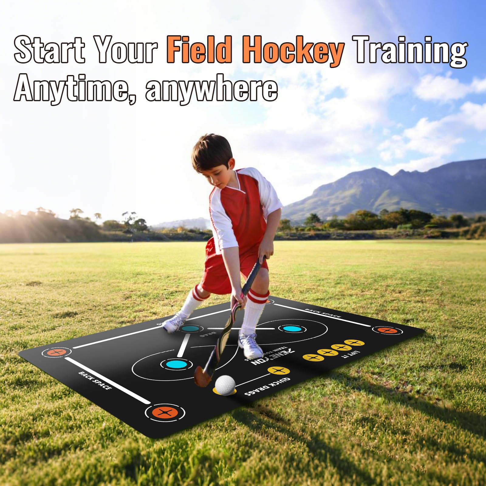 peneyon (59 * 35.4IN) Field Hockey Training mat | Indoor/Outdoor Field Hockey Equipment for All Ages,Anti-Slip and Quiet Surface,The Best Gift for Field Hockey Training Enthusiasts
