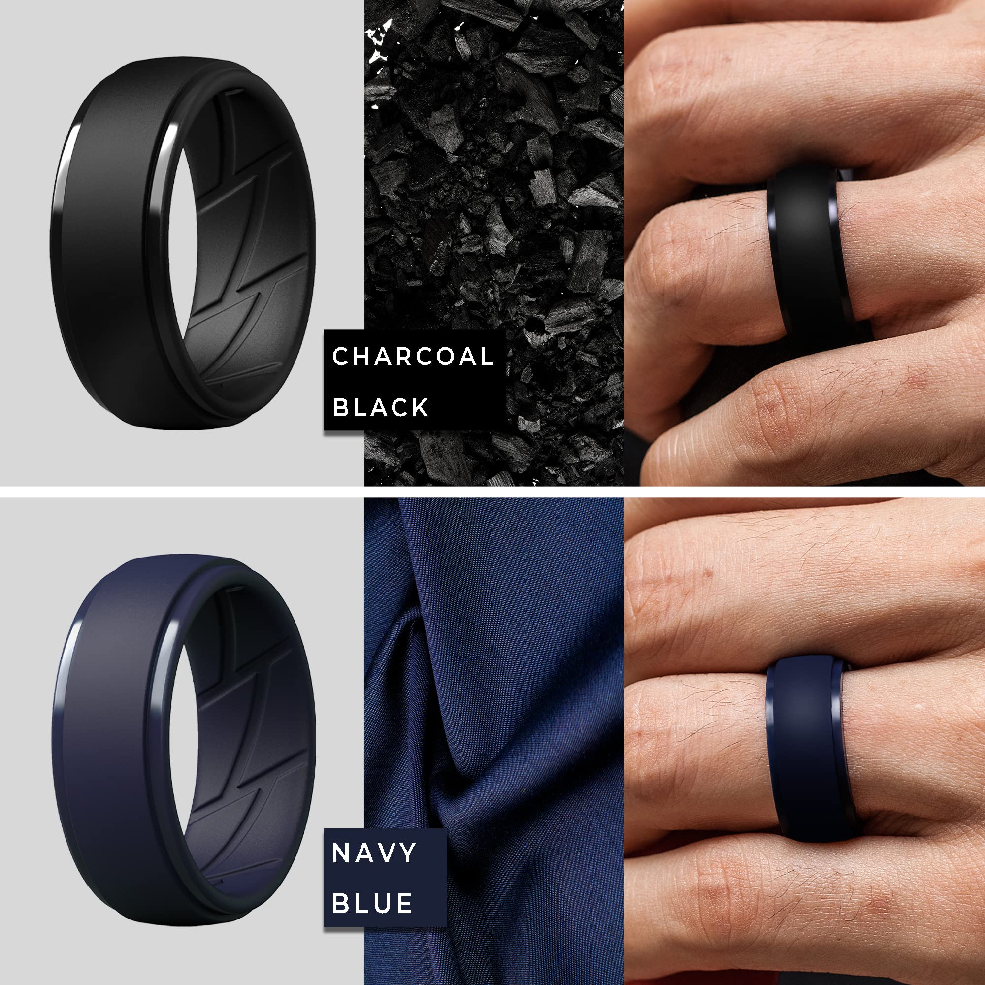 Silicone Wedding Rings ThunderFit Men's Silicone Rings 10mm Wide ...