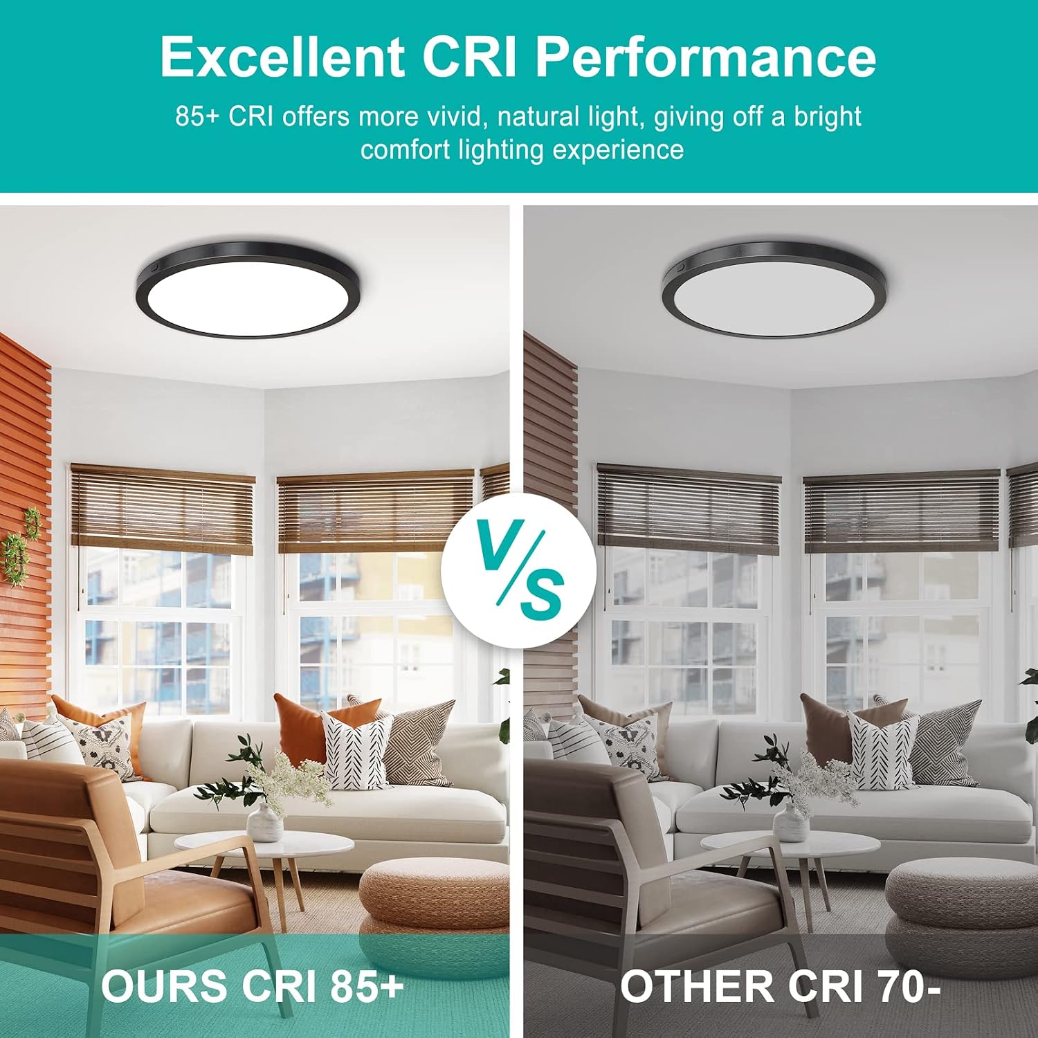 MAXvolador 2-Pack LED Flush Mount Ceiling Light Black, 12 inch Ceiling Light Fixture, 24W (150W Equivalent), Dimmable 2100lm, Daylight White 5000K, Round Ceiling Lamp Surface Mount for Kitchen