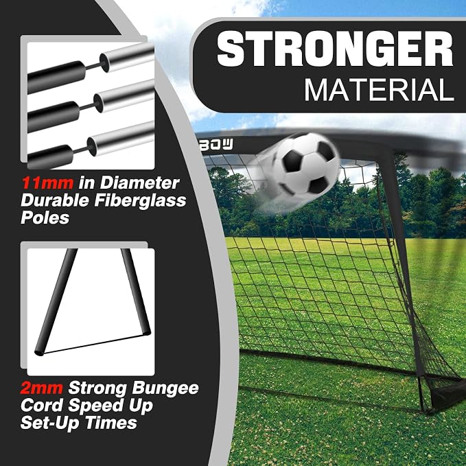 Arco de fútbol plegable portátil 9x5 pies para uso infantil miniatura 4