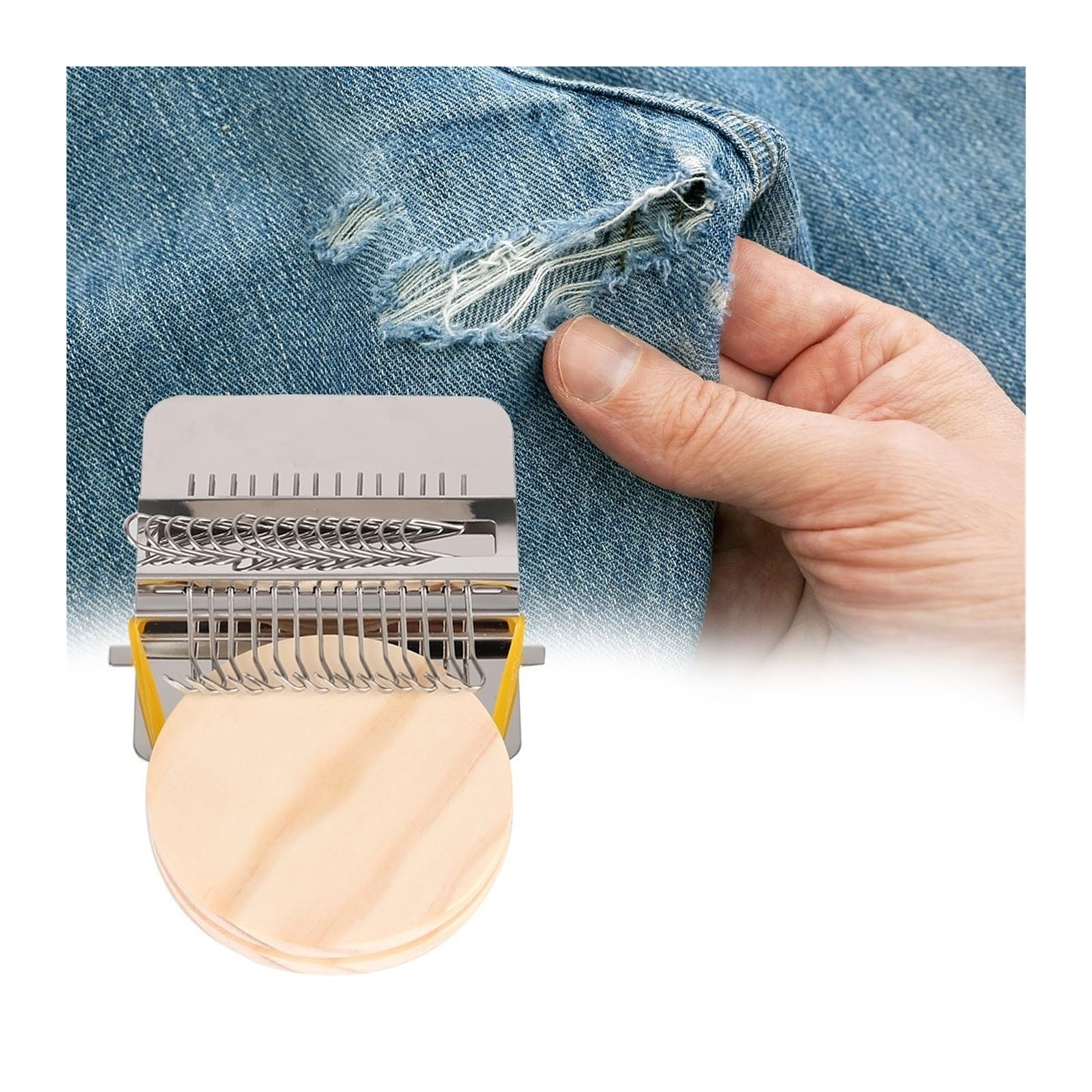 Type Darning Loom, drewniane narzędzie do tkania skarpet dżinsowych, zestaw "zrób to sam" (10 pinów)
