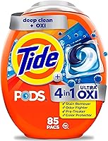 Vista 13 de Tide 4-n-1 Ultra Oxi PODS - Paquete de detergente para ropa, 32 unidades, compatible con HE, pretratador integrado para manchas