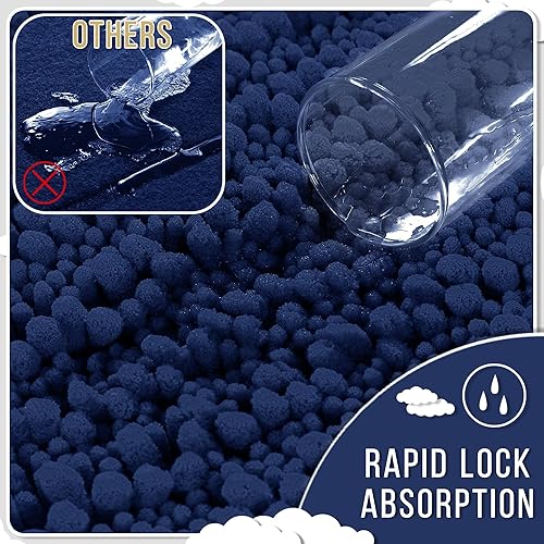 Miniatura 98 de Yimobra - Tapete de baño largo de felpilla, grande de 55.1 x 24 pulgadas, microfibra gruesa, absorbente, extrasuave, antideslizante, peludo, lavable