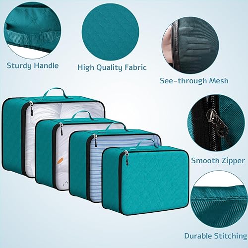 Miniatura 4 de Packing Cubes for Suitcases, Durable Packing Cubes for Travel, Foldable Suitcase Organizer Bags Set for Travel Accessories, Travel Bags Organizer