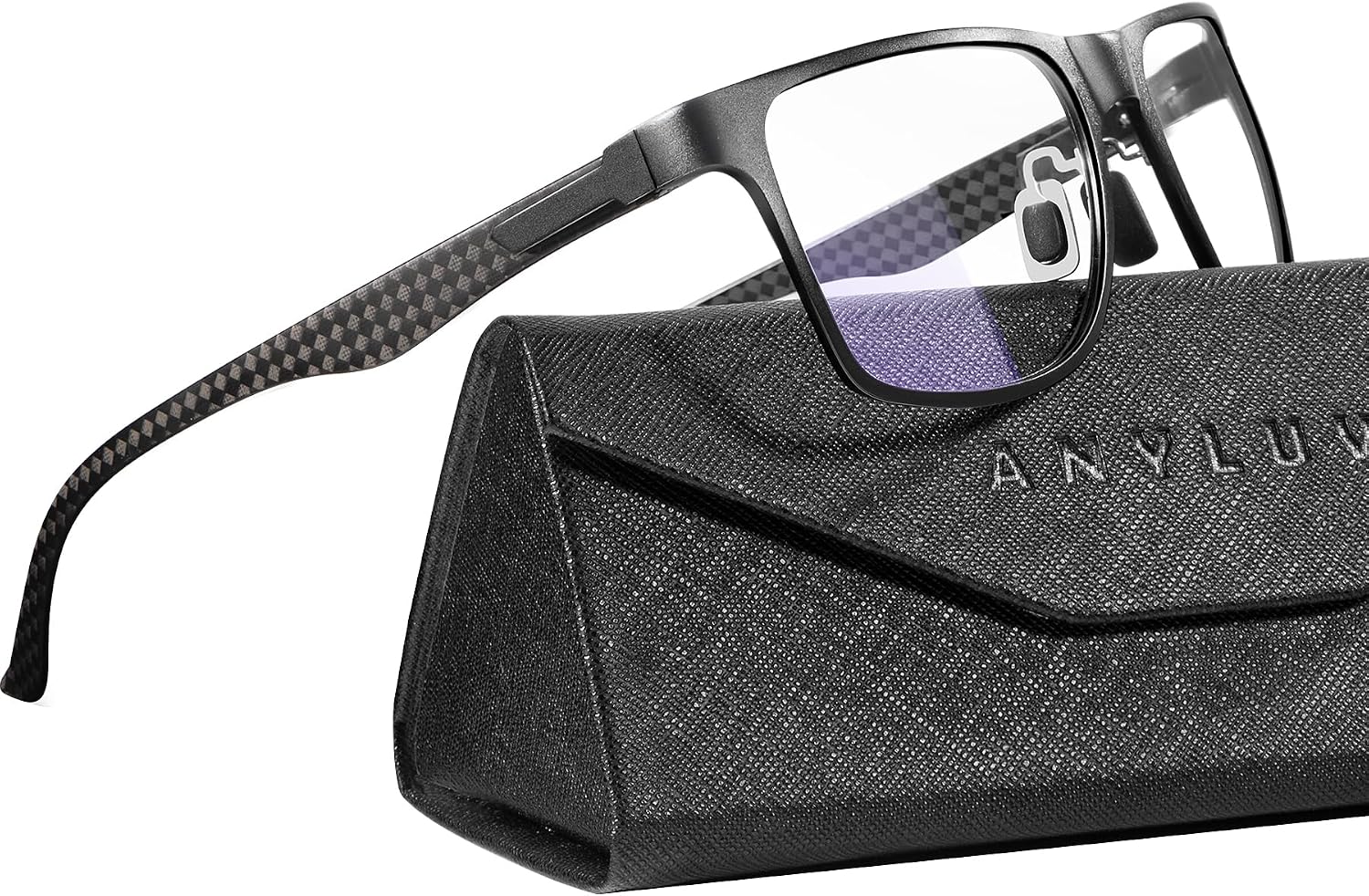 ANYLUV Luxury Carbon Fiber Temple Blue Light Glasses, Better in Bundles!