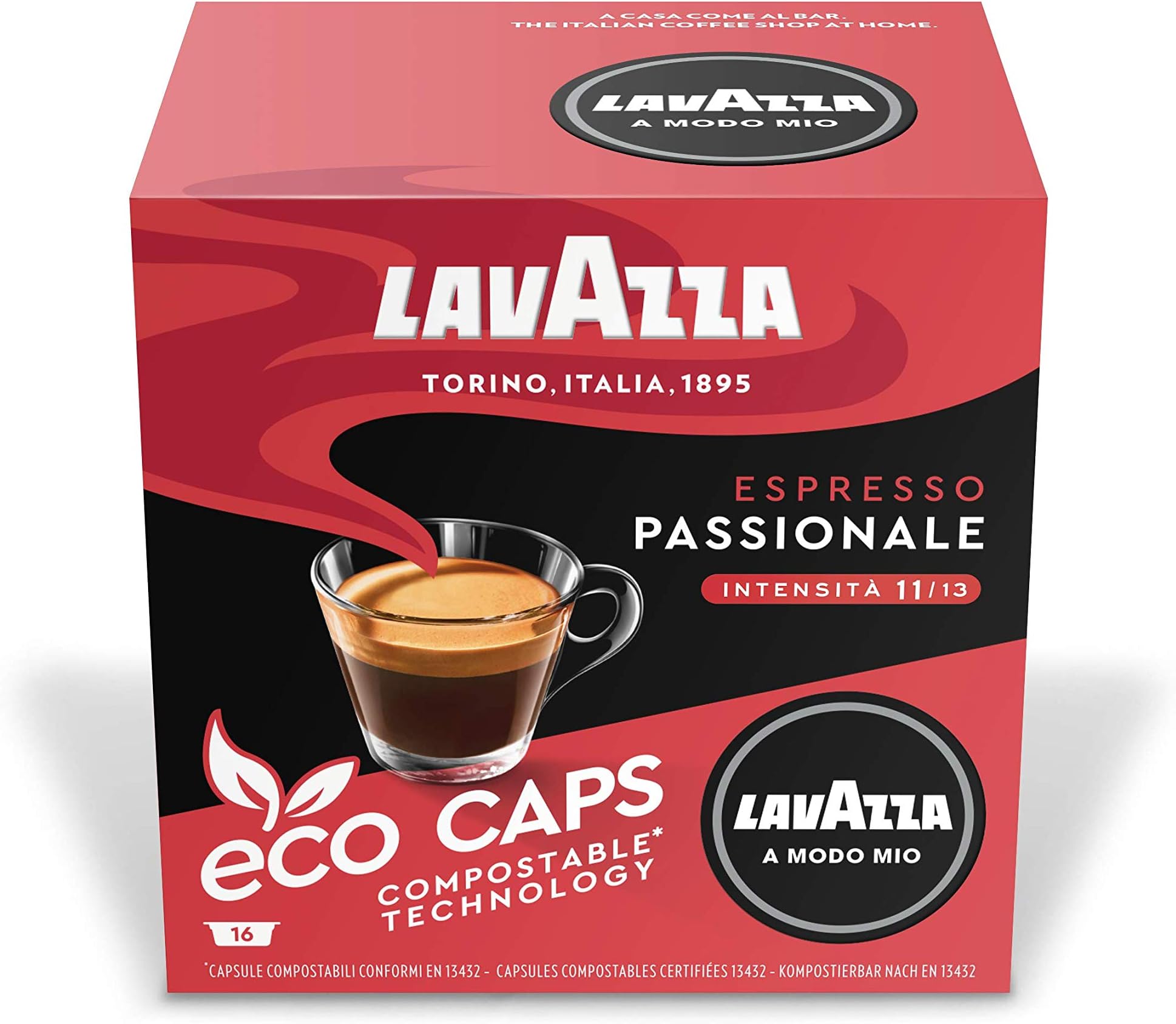 Lavazza A Modo Mio Passionale Coffee Capsules (3 Packs of 16)