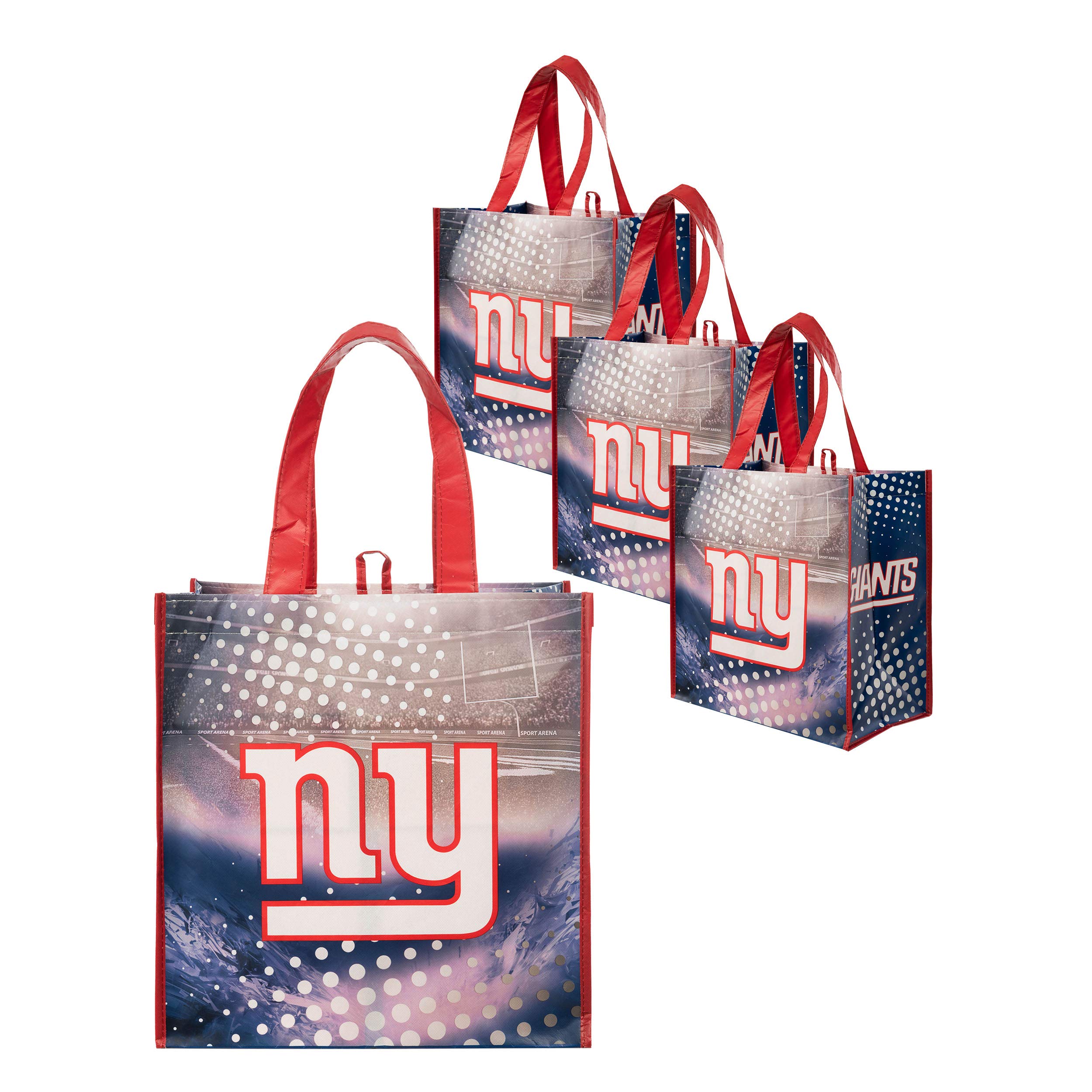 FOCO NFL unisex-adult Nfl Team Logo 4-pack Reusable Grocery Shopping Bags Totes