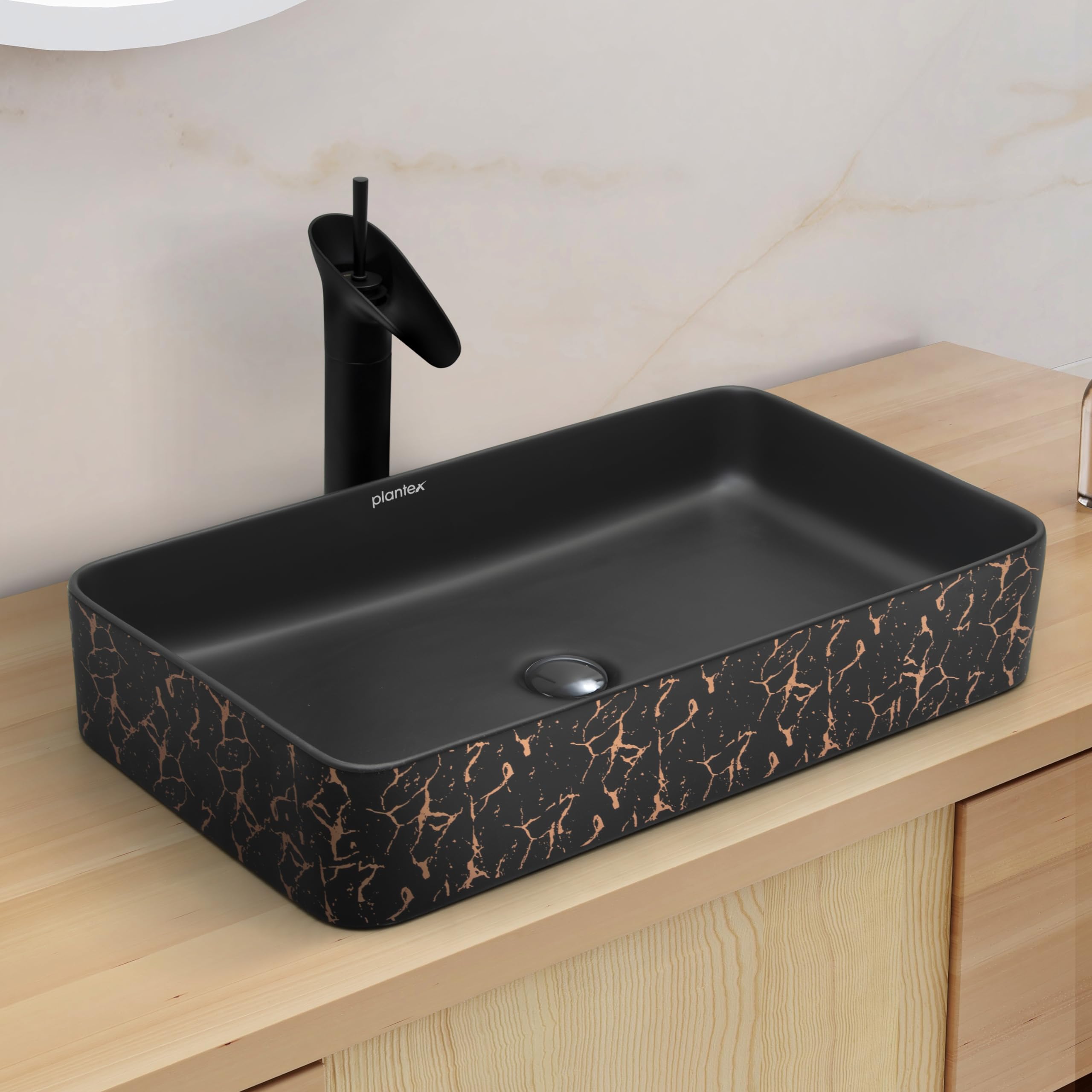 Plantex Ceramic Designer Washbasin for Bathroom/Countertop Bathroom Basin/Over Counter Wash Basin for Restaurant, Hotel (60.5 x 24 x 4.5 Inch) (B0CS9PN3LL) Amazon Price History, Amazon Price Tracker